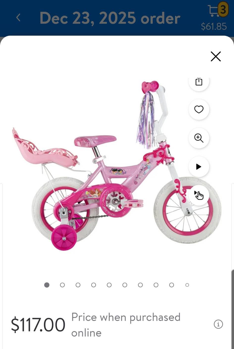 New Disney Princess Huffy toddler bike