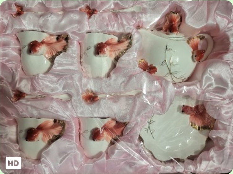 Koi fish tea set